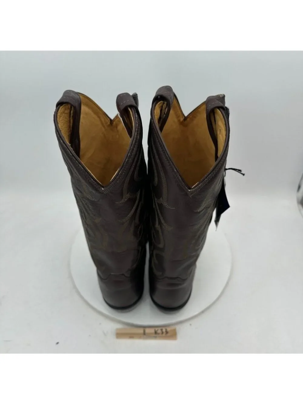 Tony Lama 1112 Men Size 9.5 EE Brown Shark Embroidered Leather Western Boot